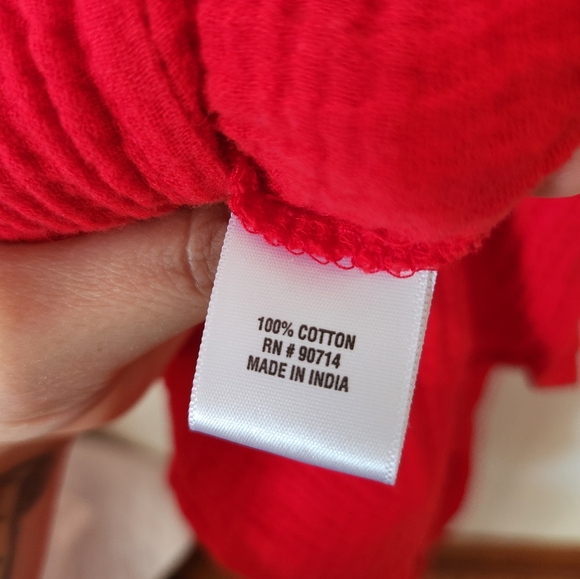 MSK Red Midi Dress 100% Cotton Size M - Picture 7 of 7